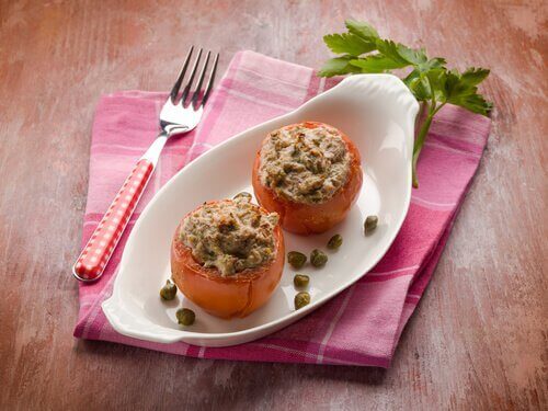 tabakta domates dolması