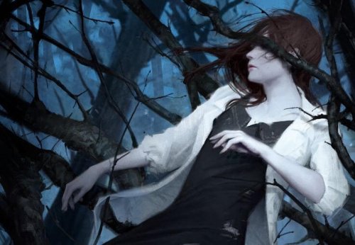 ağaçta kadın resmi