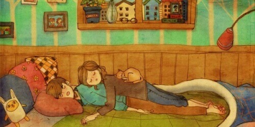 beraber uyuyan çift