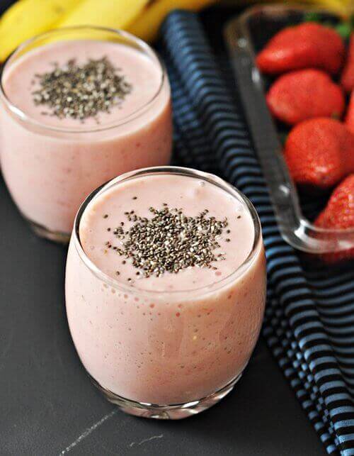 strese karşı çilekli smoothie