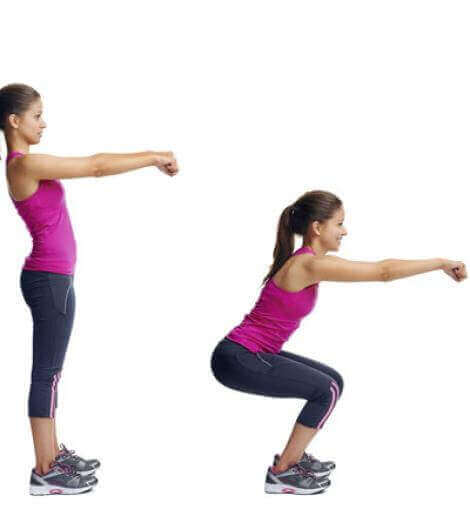 squat yapan kadın