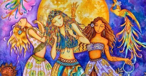 üç kadın illüstrasyon