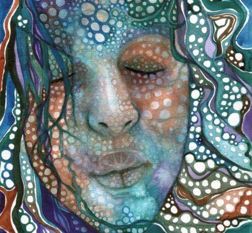 gözleri kapalı kadın çizimi