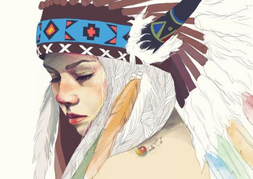 kızılderili kadın çizim