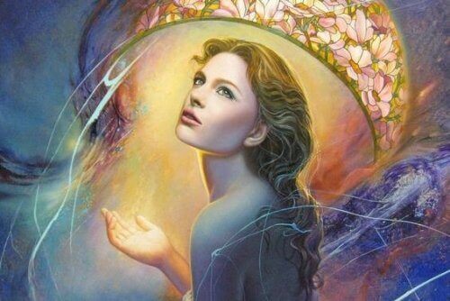 ışığa bakan kadın