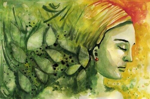 gözleri kapalı kadın