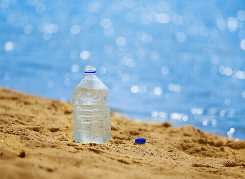 güneş altında plastik şişe