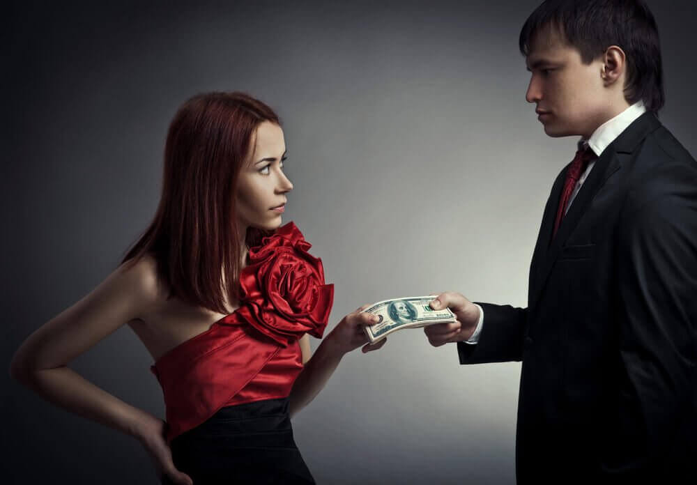 birbirine para veren kadın ve erkek