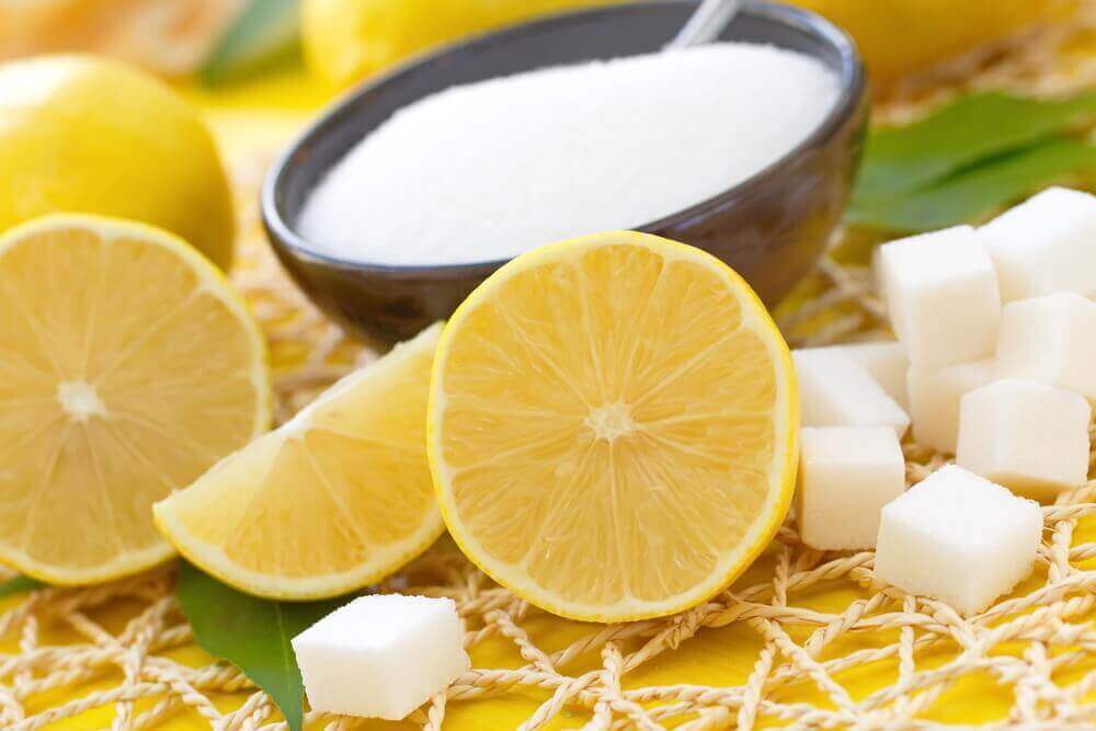 limon ve şekerle hazırlanan peeling