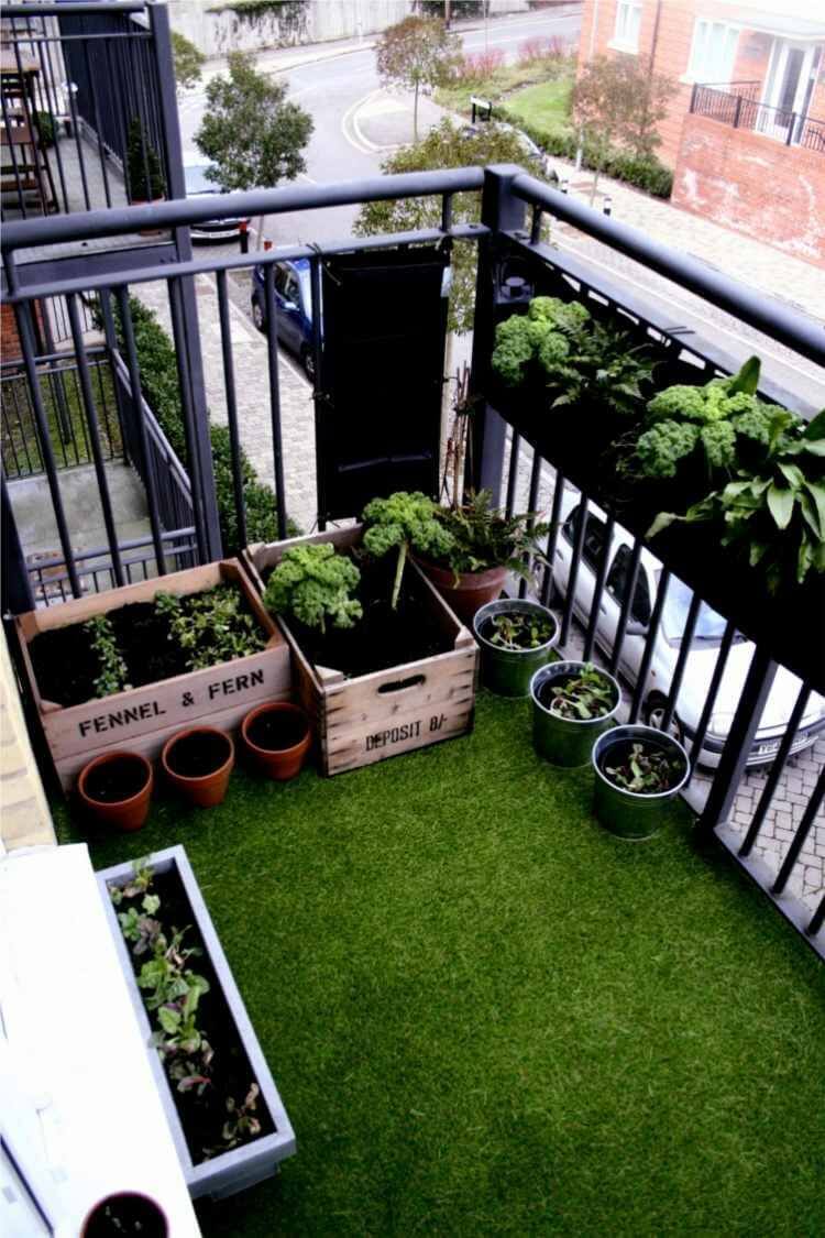 apartman balkonunda yeşillik