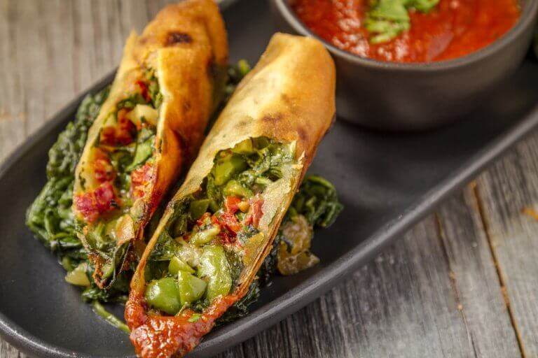 sebzeli ıspanaklı dürüm