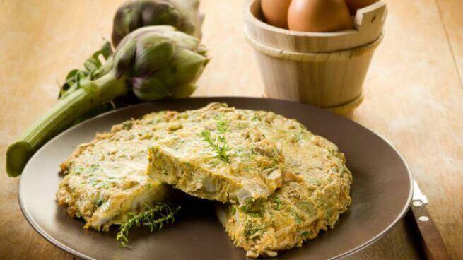 ıspanaklı enginarlı omlet