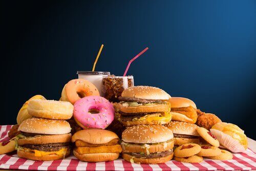 fast food donut hamburger