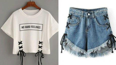 askıda tişört ve kot şort