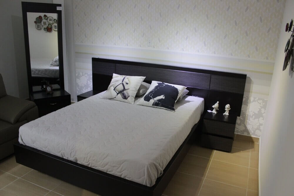 siyah beyaz yatak odası