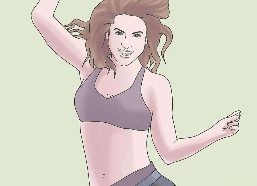 dans ederek mutlu olan kadın