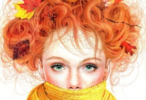 kadın kalın giyinmiş