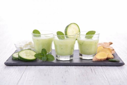 Salatalık, su teresi ve zencefil