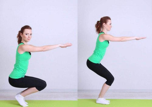 squat yapan kadın iki aşama