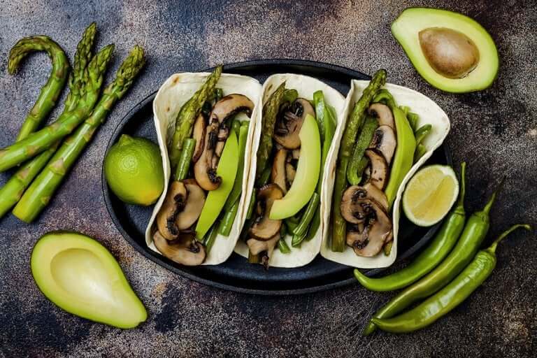 Mantarlı vegan taco