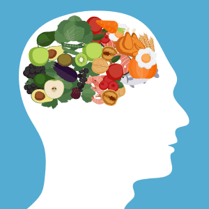 beynin olduğu yerde sağlıklı besinler görseli