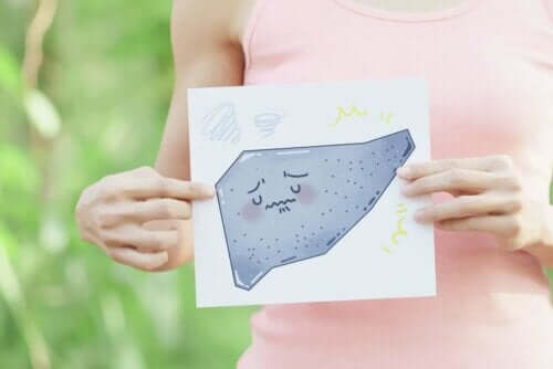 Üzgün karaciğer karikatürü