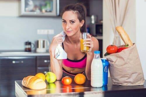 spor yapmış kadın beslenme