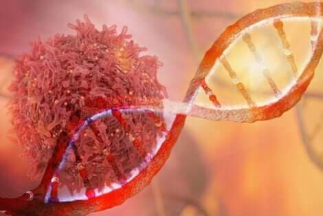 DNA sarmalı ve kanser hücresi görseli