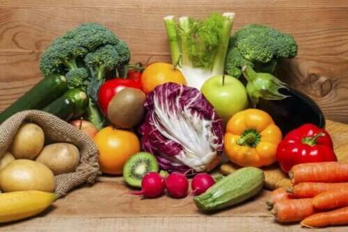Çeşitli organik gıdalar.