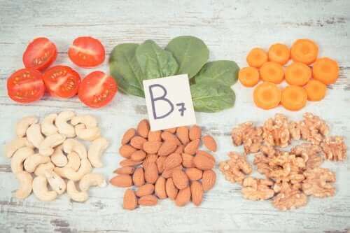 B7 vitamini içeren bazı gıdalar.