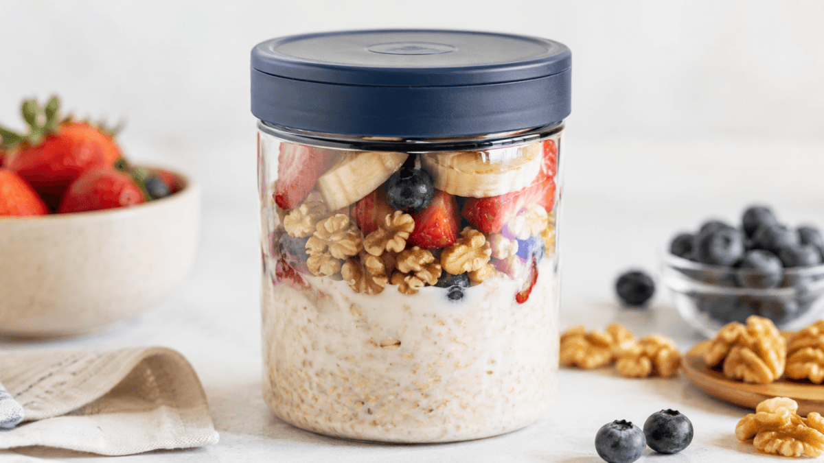 Avena remojada con leche