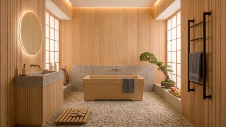 Baño japandi
