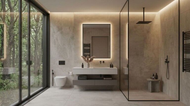 Baño minimalista