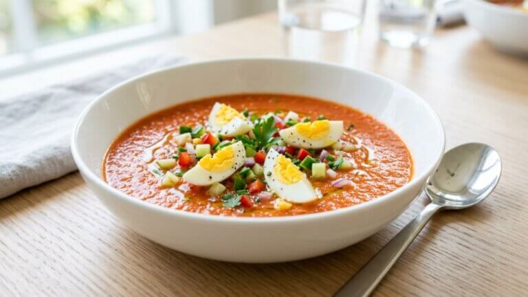 Gazpacho con huevo