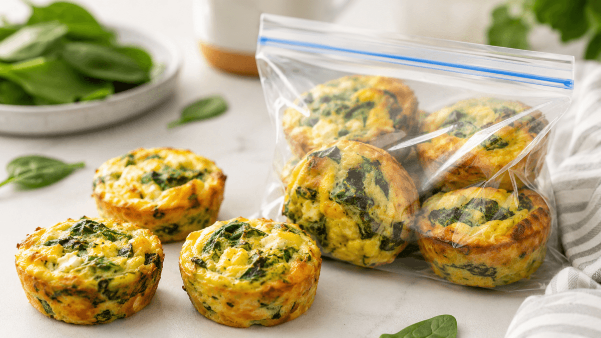 Muffins de huevo y espinaca