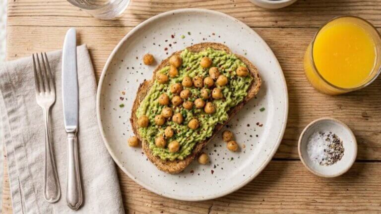 Tostada con garbanzos